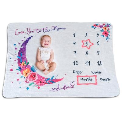 China China Factory Wholesale Price Sustainable Hot Sale Flannel Blanket Super Soft Monthly Baby Milestone Blanket for sale