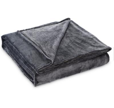 China 2021 China Best Quality Wearable Wholesale Goods Soft Throw Flannel Fleece Blanket Soft Gray for sale