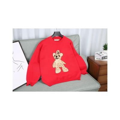 China Autumn And Winter Women's Embroidery Cute Bear Anti-pilling Round Neck Sweater for sale