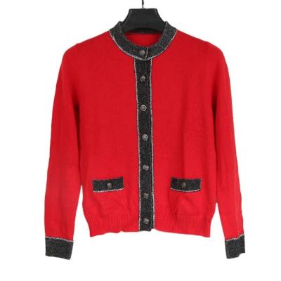 China Anti-pilling retro style ladies knit cardigan jacket loose casual solid color sweater jacket for autumn for sale