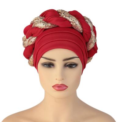 China Fashion New Space Layer Sequin Ethnic African Braid Hat Muslim National Women Hats for sale