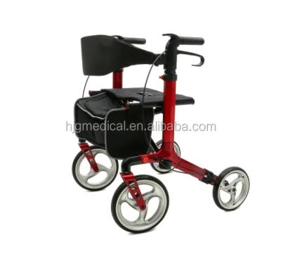 China Healthcare Folding Lightweight Aluminum Walker Rollator , Four Wheel Rollator for sale