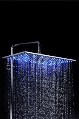 China 8 Inch Bathroom Rain Showers Heads Modern Overhead With LED Light for sale