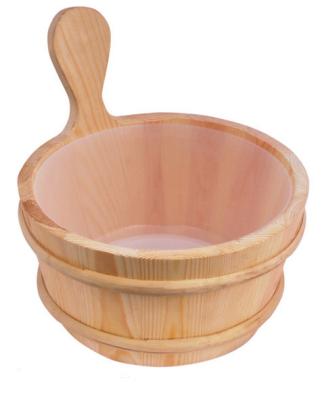 China Sauna Bucket With Plastic Inner Container And Spoon Classic Model 26cm Diameter for sale