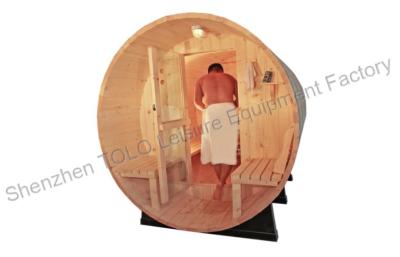 China Europe Barrel Steam Sauna Cabins , Dry Heat Wood Sauna Room for sale