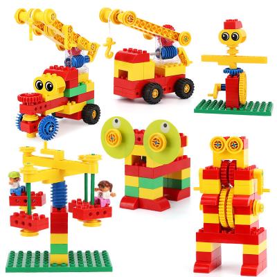 China Construction Toy 102PCS Creative DIY Gears Building Blocks Large Particle Bricks Assembly Model Gear Compatible Educational Toys For Kids for sale