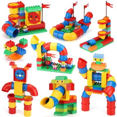 China Construction Toy 146PCS Creative DIY Pipe Building Blocks Large Particle Bricks Assembly Pipe Model  Compatible Educational Toys For for sale