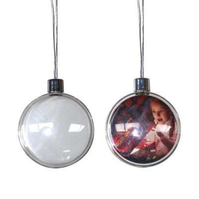 China Christmas Ornaments Decorations Ceramic Custom Sublimation Balls Xmas Ornaments Empty Frame And Ceramic Cases for sale