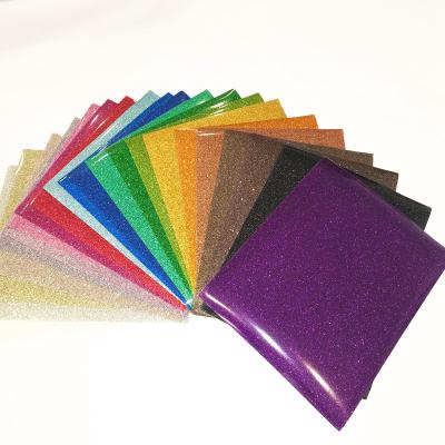 China Washable; High Quality Glossy Weed Htv Glitter Heat Press Vinyl Sheets Easy For T Shirts for sale