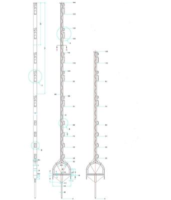 China Easily Assembled Electric Fence Post Plastic Tread In Posts Multi Wire Steel Tips Step In Fence Posts 1.2m for sale