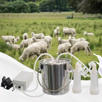 China Farms Milking Machine for Goats and Cows Automatic Portable Pulse Breast Pump with 2 Teat Cups Stainless Steel Bucket for sale