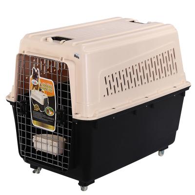 China Breathable Pet Supplies Wholesales Pet Carrier Cat And Dog Air Box Displacement Flat Check In Pet Carrier Box for sale