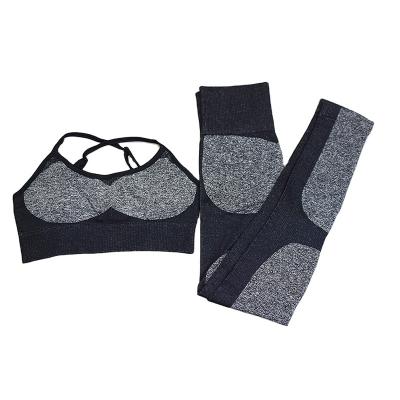 China Breathable Women 2 Pieces Teams Gaiters Sports Bra Yoga Set Compression Tights Gym Sweatsuit Athletic Activewear for sale