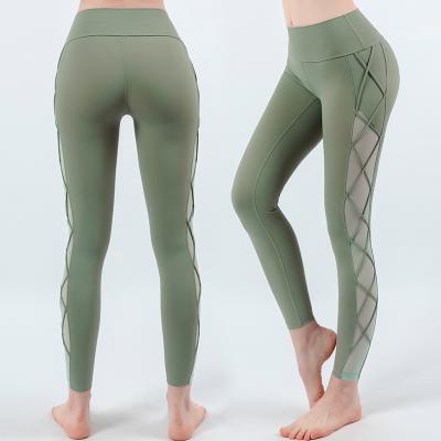 China Breathable Mesh Sports Fitness Quilting Yoga Pants Tight Breathable Yoga Leggings for sale