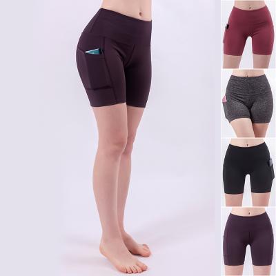 China New Women's Gym Breathable Sports Wear Moisture Wicking Polyester Elasticity Butt Lift Yoga Shorts for sale