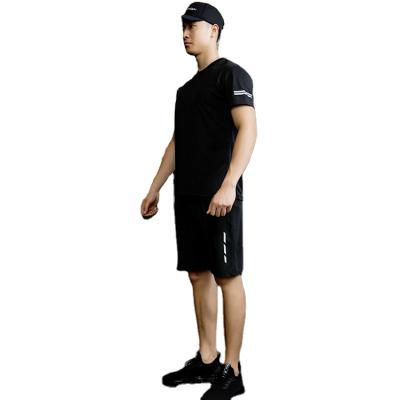 China Fashion Breathable Casual Fitness Quick Dry Short Sleeve T-Shirt Shorts Two Piece Men Sport Suit for sale