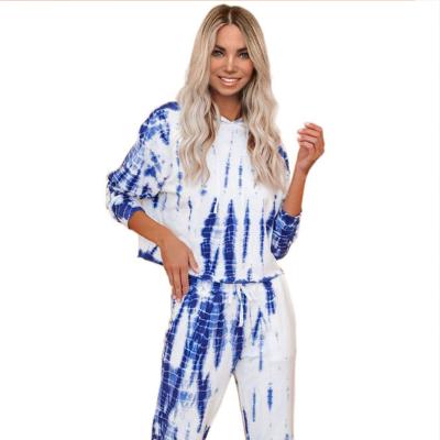 China QUICK DRY Women's Nightgowns Tie Dye Pajamas Set Long Sleeve Sleepwear Casual Loungewear Soft Pj Set S-XXL Tie Dye Pajamas Set Ladies for sale