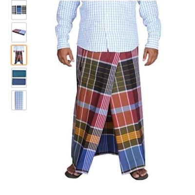 China Cotton Handloom 100% Neoteric Cotton Screened Lungi Dhoti Sarongs Wrap For Men - 3 Piece Combo Pack for sale