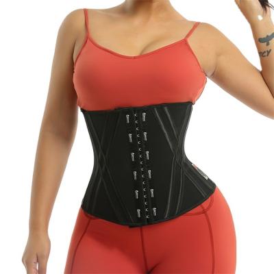 China Wholesale Antibacterial Breathable Compression Design Double X Steel Bone Latex High Waist Trainer For Women for sale