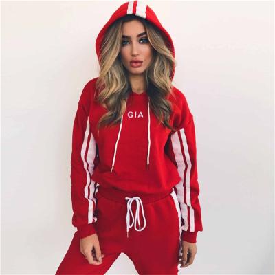 China High Quality 2021 Fashion Winter Autumn Long Sleeve OEM Women Sweatsuit Anti-pilling Gym Hoodies Set for sale