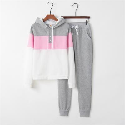 China 2021 Fashion Anti-pilling Keep Warm Sweatpants Pullover Sweatshirt Hoodie Set Women for sale