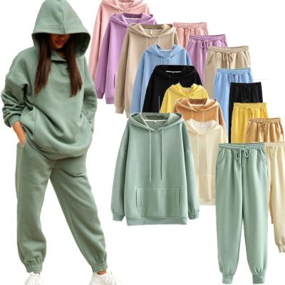 China Anti-pilling Wonter Autumn Fitness Women's Hot Set Custom Hoodies With Fashion Jogers for sale