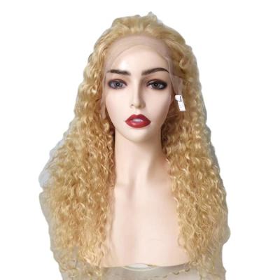 China Deep Wave Pre Plucked Hd Lace Front Human Hair Cuticle Aligned Unprocessed Curly Wig 613 Full Lace Wigs for sale