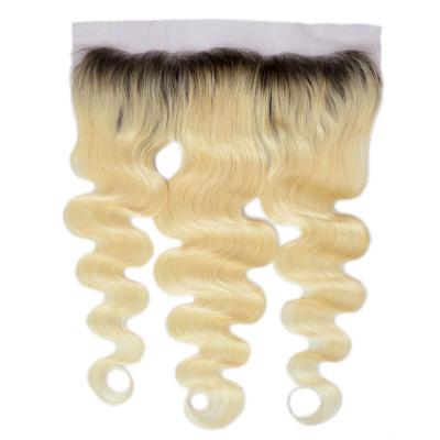 China Dark Roots Blonde Body Wave Ombre Hair Body Wave 13*4 Frontal for sale