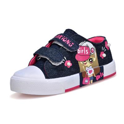 China Hot Sale High Quality Cheap Cute Flat Cartoon Children's Casual Canvas Shoes for sale