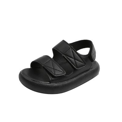 China Shangzhou 2022 OEM Anak-Anak Flat Sandal New Summer Leather Soft Bottom Beach Children's Pure Sandals for sale