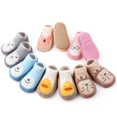 China New Arrival Cotton Cute Anti-slippery Cartoon Non-slip Toddler Toddler Shoes Baby Sock Shoes for sale