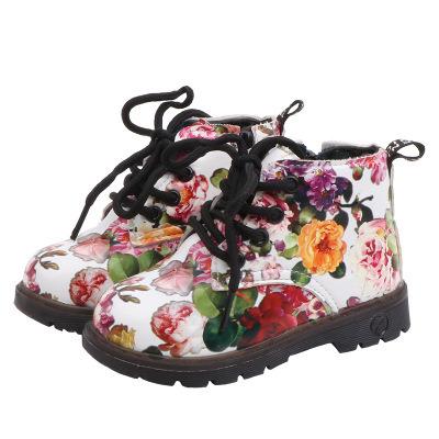 China Flat 2020 Autumn New Fashion Children Boots High Quality Floral Rubber Unisex Shoes for sale