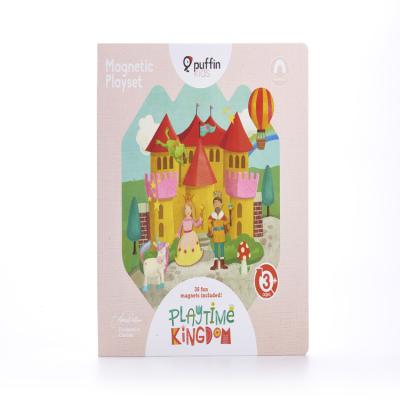 China Best Pleasant Colored Cardboard + Kingdom Theme Magnet Story Book Magnetic Play Set Artpaper Prizes Kids Playtime for sale