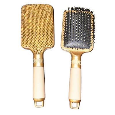 China 2021 Hot Selling Handmade Acrylic Bling Rhinestone Air Cushion Brush Palette Glitter Hair Brush For Women Custom Logo for sale