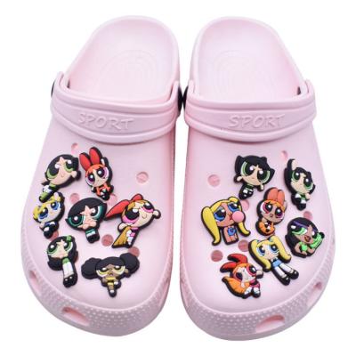 China Shoe Buckle Designer Clog Charms Soft PVC Glue Drop Plastic Shoes Flower Cartoon Shoe Buckle Garden Clogs Decorative Beach Shoes Accessories for sale