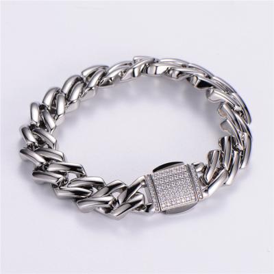 China Wholesale FASHIONABLE Stainless Steel Zircon Bracelet For Men And Women Diamond Link Bracelet China Manufacturer hot for sale