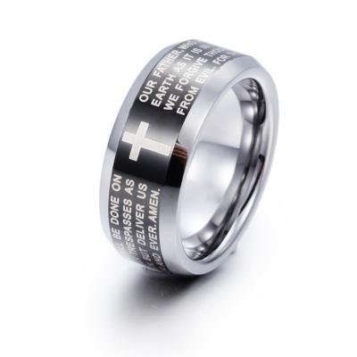 China Man FASHIONABLE Luxury Tungsten Luxurious Fine Polishing Generous Cross Ring for sale