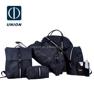 China Multifuctional Black Wax Canvas Trolley Travel Bag Maletas Briefcase Detachable Rolling Suitcases Luggage Sets Wheeled New Design for sale