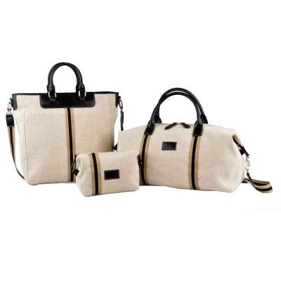 China Canvas Duffel Bag Tote Canvas Cosmetic Bag For Business Weekender Travel Bag Set for sale