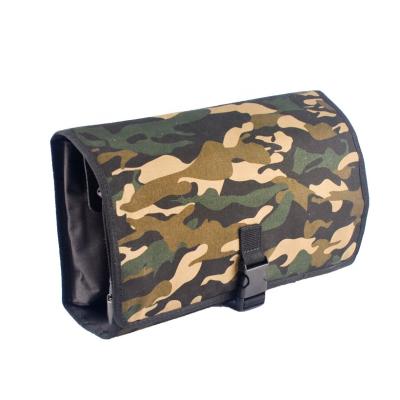 China Durable Camouflage Printing Canvas Adjustable Make Up Cosmetic Bag Case Travel Manufacturer Wholesale Fashion Casual Toiletry for sale