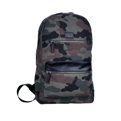 China Fashion green durable wholesale backpack manufacturer travel backpack canvas printing camouflage casual backpack for sale