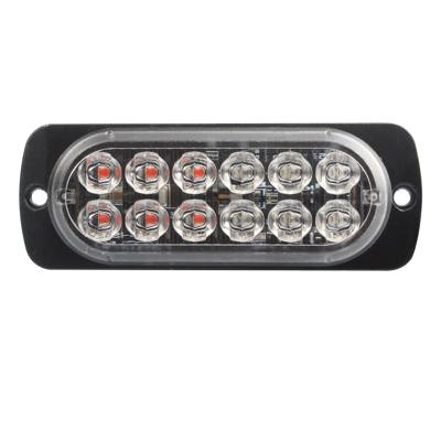 China Side Light Beware Light For Truck Safety 12v 24v Warning Light Side Mount 6led Super Slim Outdoor Led Mini Strobe Light For Car Truck 12LEDS for sale