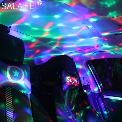 China Portable Control Interior Lamp RGB Music Voice Automotive Lamp DJ Ball USB Led Car Coaster Ambient Atmosphere Star Light for sale