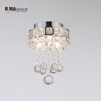 China 2019 Residential Rima Lighting Mini Style Semi-flush Mount Ceiling Lamp Small Crystal Chandeliers for Hallway Foyer Kitchen for sale