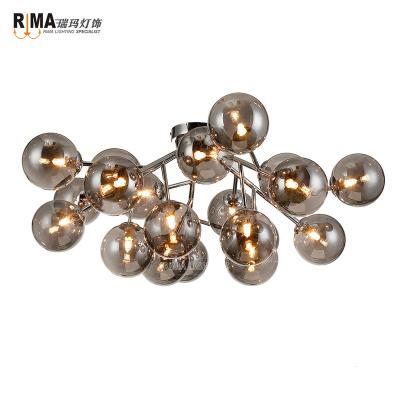 China Rima Lighting 2019 simple modern hot sale modern ceiling lamp with G9 glass ball light source chandelier for sale