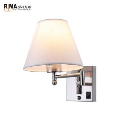 China Iron+Fabric Rima Lighting Hotel Lights And Lighting Home Modern Wall Lamp for sale