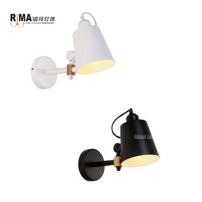 China Modern Decorative Hotel Bedroom Decorative Mounted Light Black Down Wall Lamp For Reading Room for sale