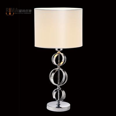 China Modern Best Quality China Table Light Chrome Iron Fabric Table Lamp Elegant Indoor Reading Room for sale