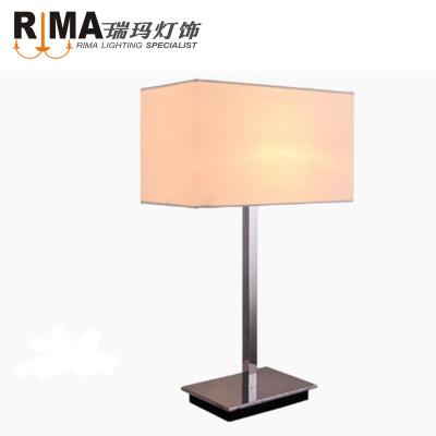 China EUROPEAN E27 Fabric Lampshade Desk Reading Light Classic Dimming Modern Hotel Table Light for sale