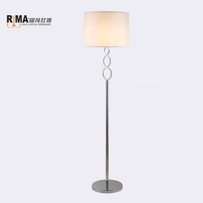 China Contemporary Style Lamp Indoor Decorative Home Fabric Classic Chrome Floor Light Decoration Customized Customized for sale